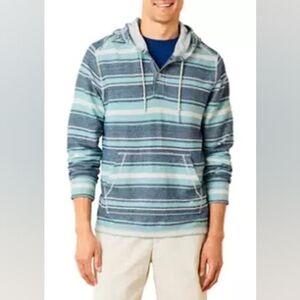 Tommy Bahama Coastal Striped Hoodie Mens Size XL/TG Blue
